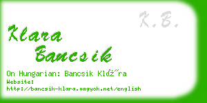 klara bancsik business card